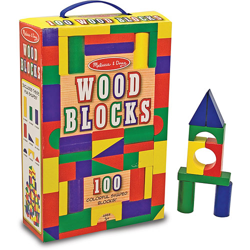 100 Wood Building Blocks Set